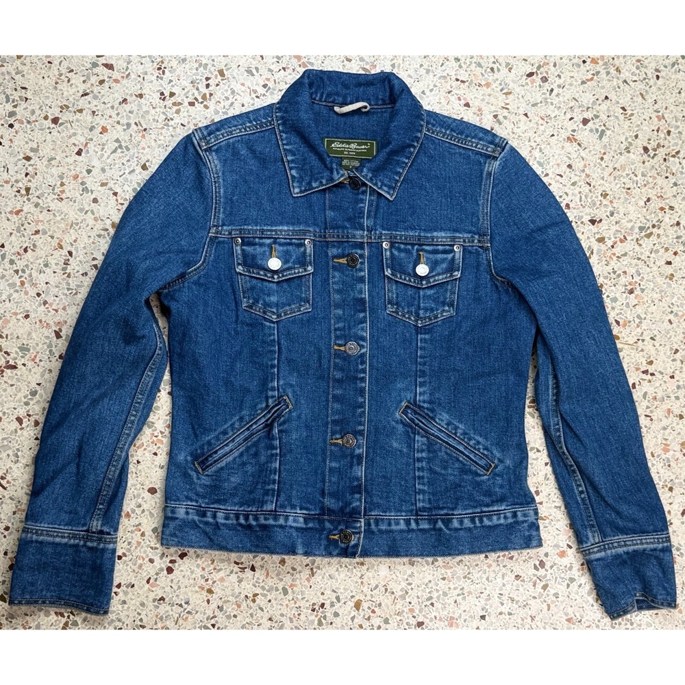 Eddie Bauer Vtg Women's Heavy Weight Long Sleeve Denim Jacket Size Small